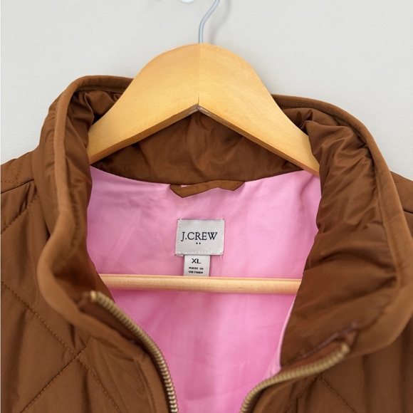 J crew puff vest XL camel tan and pink like new - Picture 6 of 7